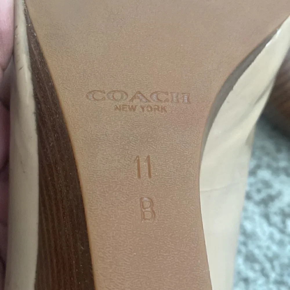 Coach Tan Wedge Patent Leather Shoes 1-